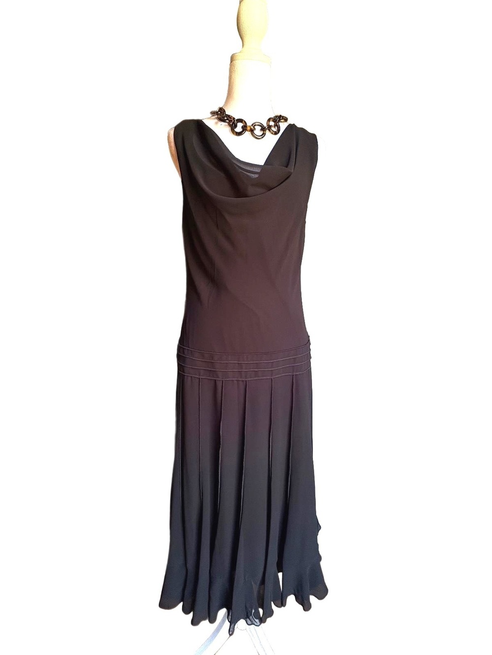 Liz Claiborne Flapper Style Drop Waist Black Dress 10